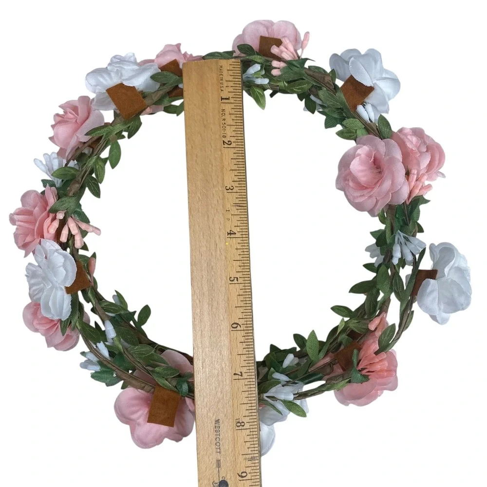 4 Pink & White Floral Crown Headband Flower Wedding Hair Accessories Women B20Q‎